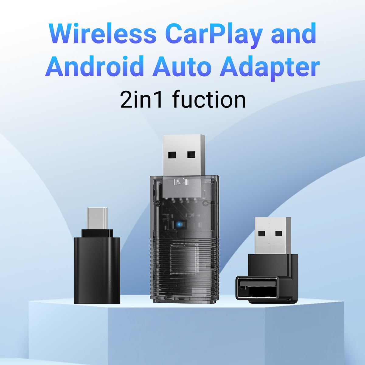 Adaptador Mini inalámbrico 2 en 1 CarPlay/Android Auto
