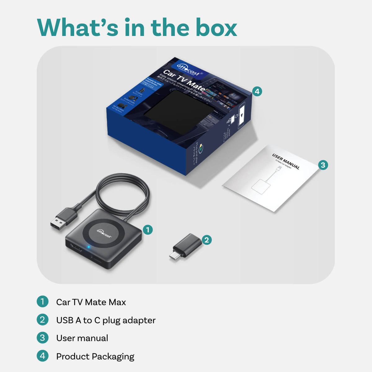 Car TV Mate Max - trådlös CarPlay & Android Auto med HDMI™ multimedia