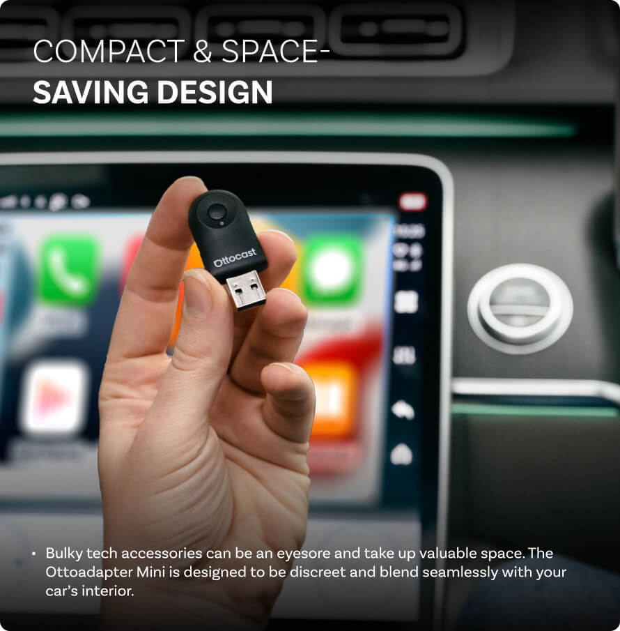 Mini trådløs CarPlay/Android Auto adapter