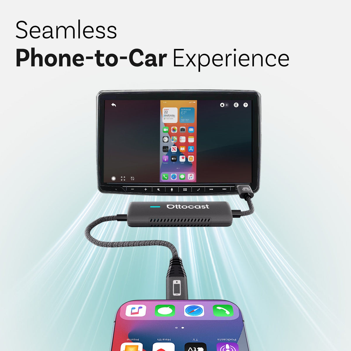 Spejl-touch trådløs CarPlay adapter
