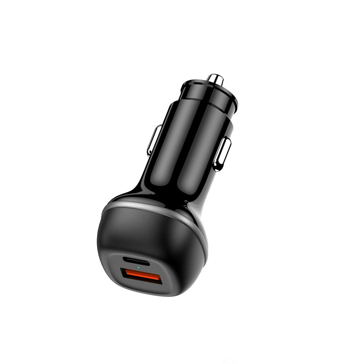 Hurtig biloplader med dobbelt USB-C & USB-A