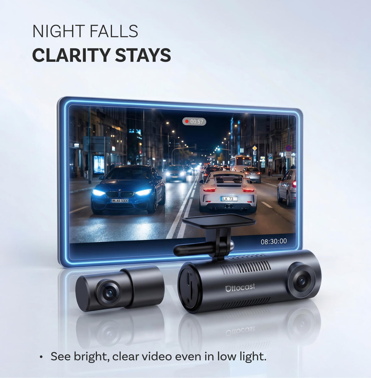 OttoSafe Cam cámara para coche 2 en 1 y adaptador inalámbrico CarPlay