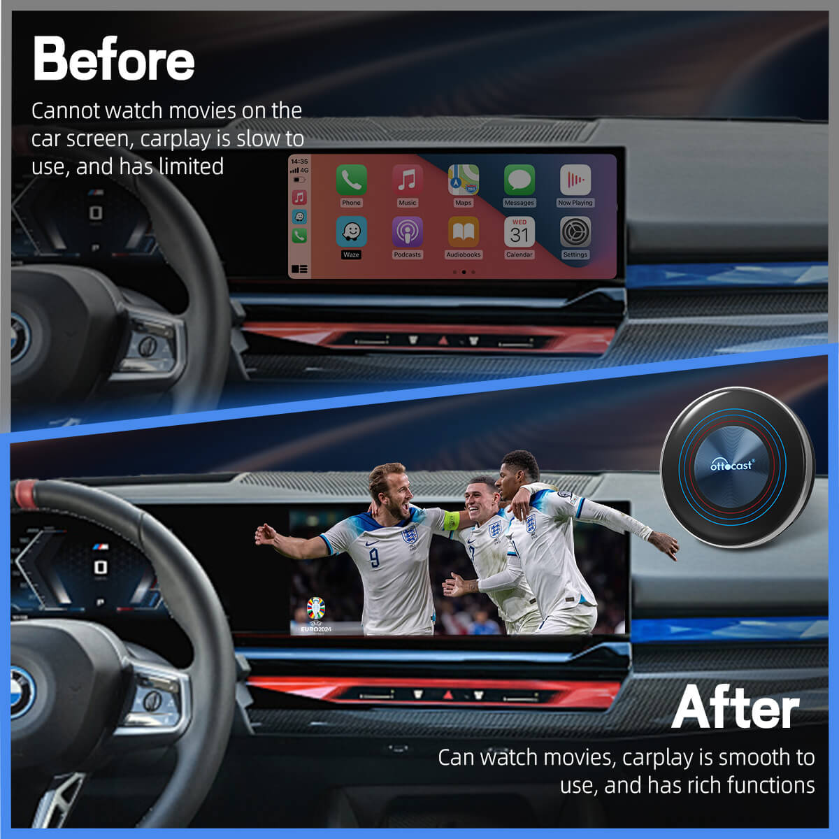 (Oferta especial de hoje 20% OFF) Caixa AI CarPlay OttoAibox i3 BMW