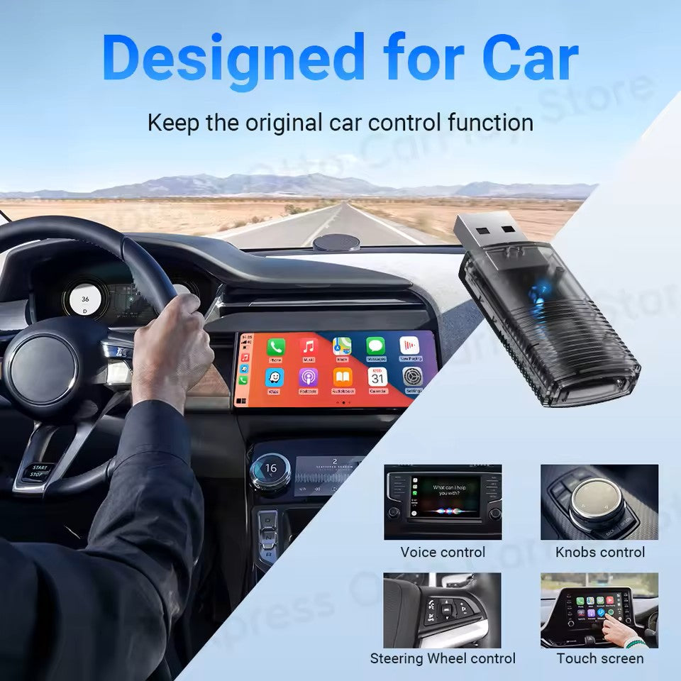Adaptador Mini inalámbrico 2 en 1 CarPlay/Android Auto