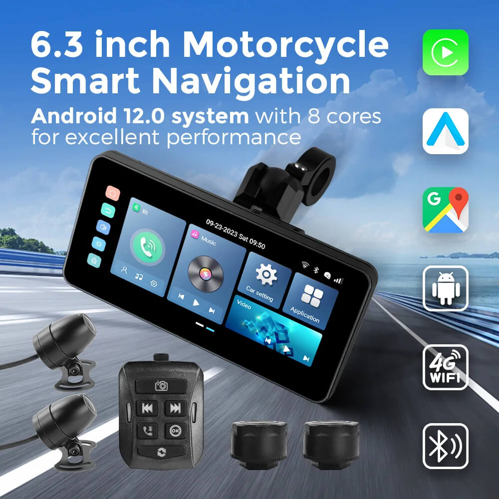 CarPlay Lite C5 Ultra Μοτοσυκλέτας Οθόνη GPS Android 12 με Κάμερα DVR