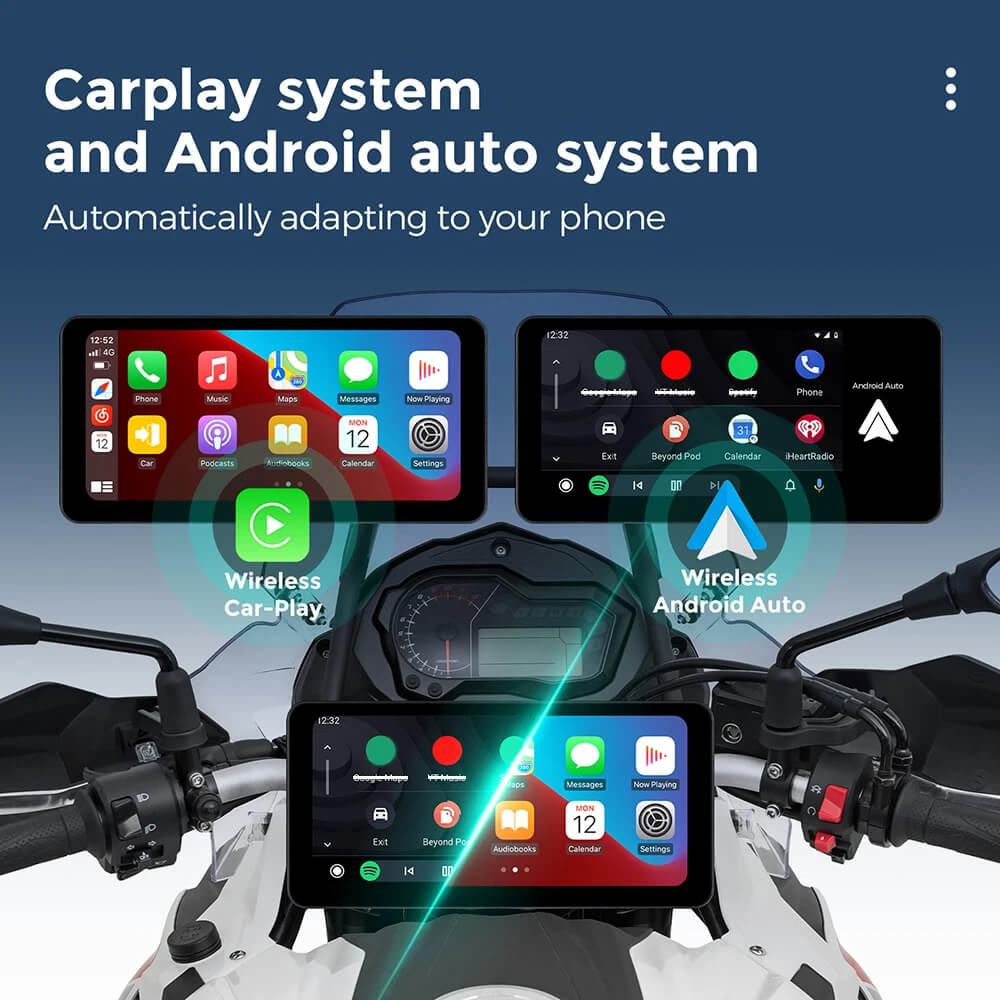 CarPlay Lite C5 Ultra Μοτοσυκλέτας Οθόνη GPS Android 12 με Κάμερα DVR