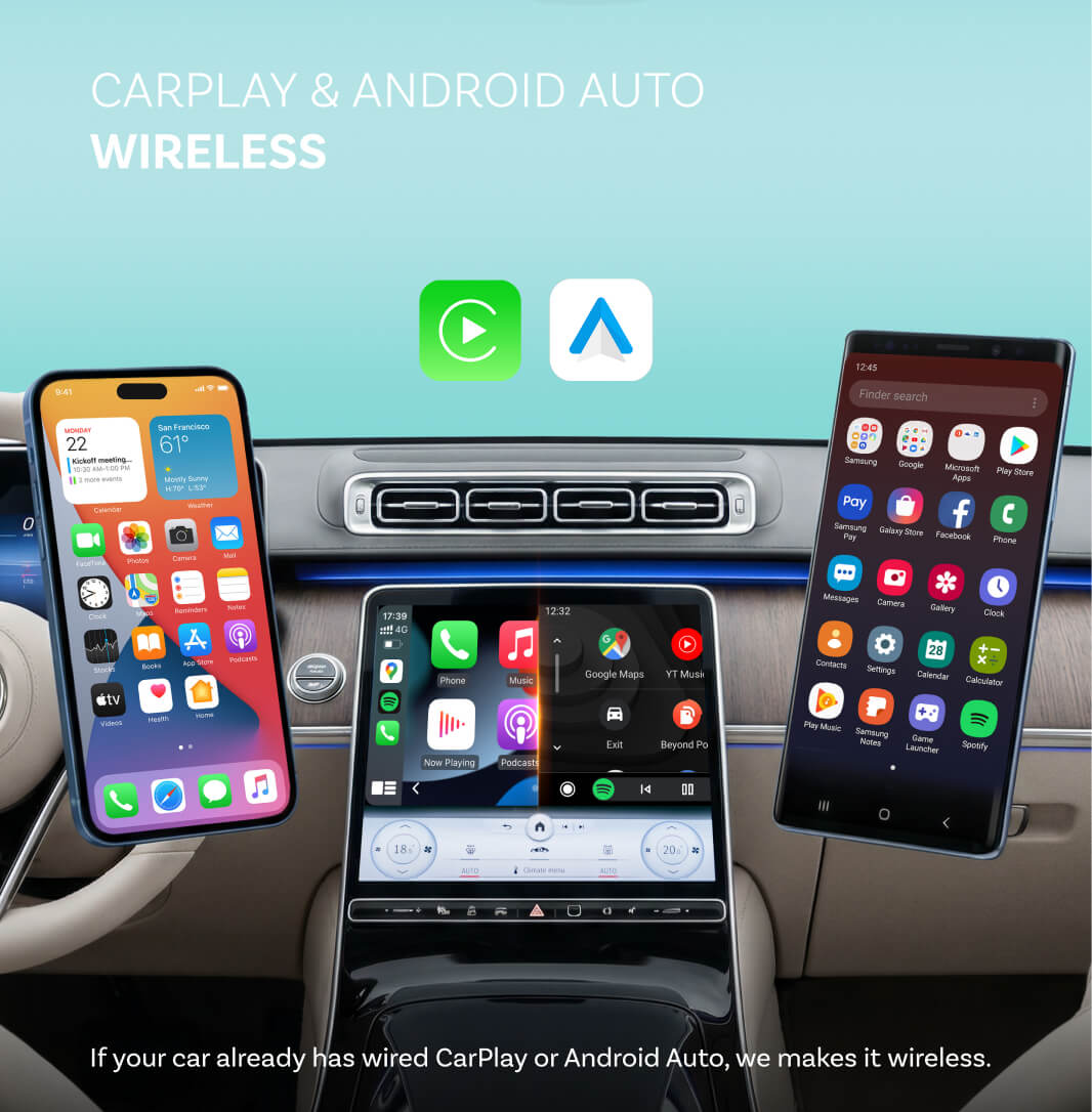 Adaptador inalámbrico Ottocast Mini NOVA CarPlay/Android Auto