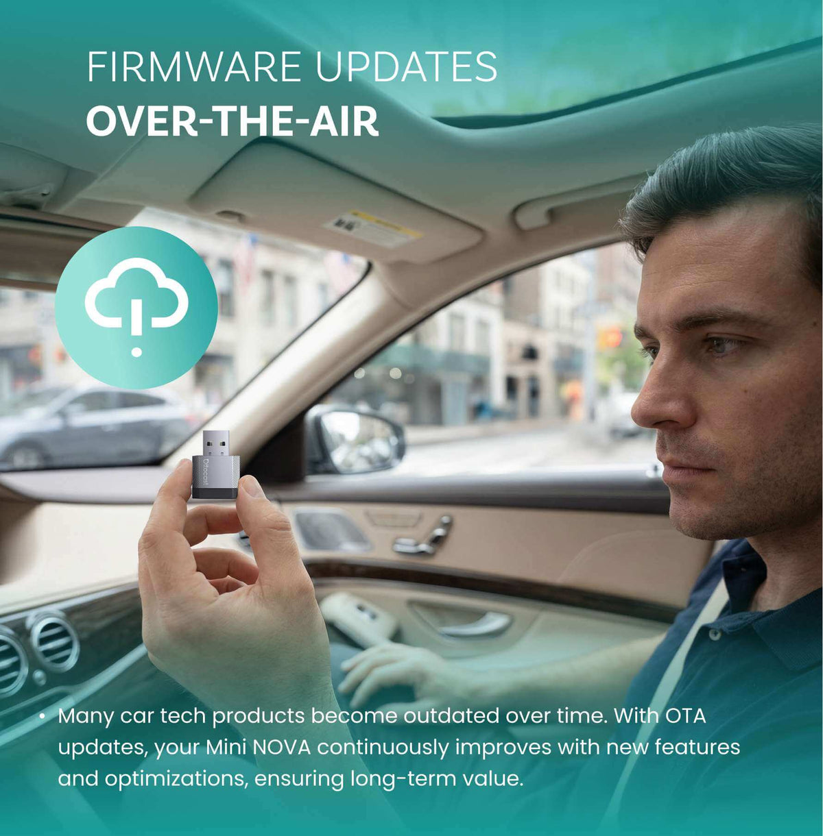 Adaptador inalámbrico Ottocast Mini NOVA CarPlay/Android Auto