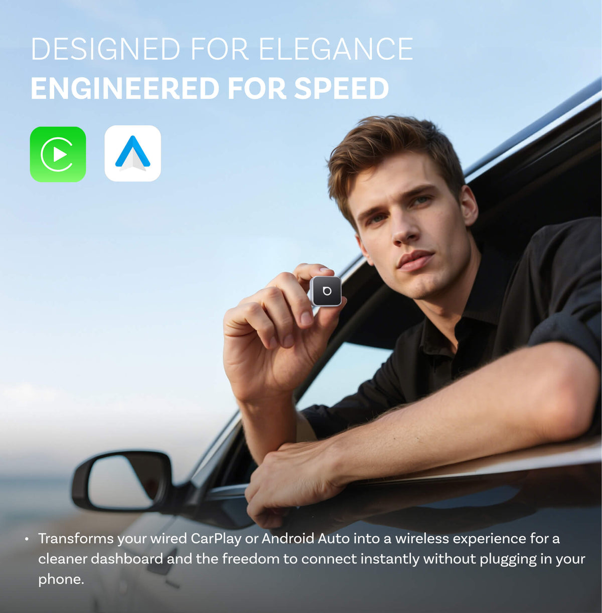 Ottocast Mini Cube 3.0 bezprzewodowy adapter CarPlay/Android Auto