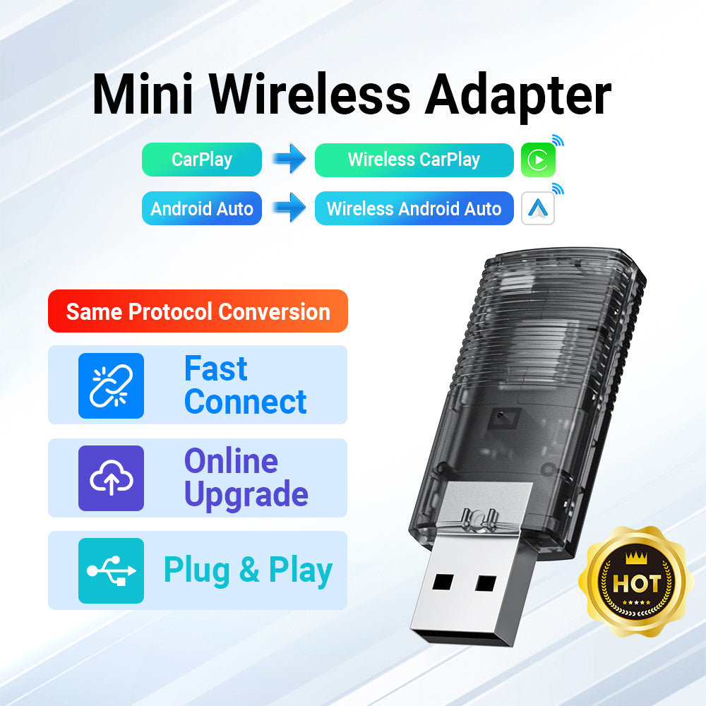 Adaptador Mini inalámbrico 2 en 1 CarPlay/Android Auto