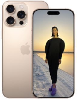 Pink smartphone with dual rear cameras and full screen display showcasing fashion model photo