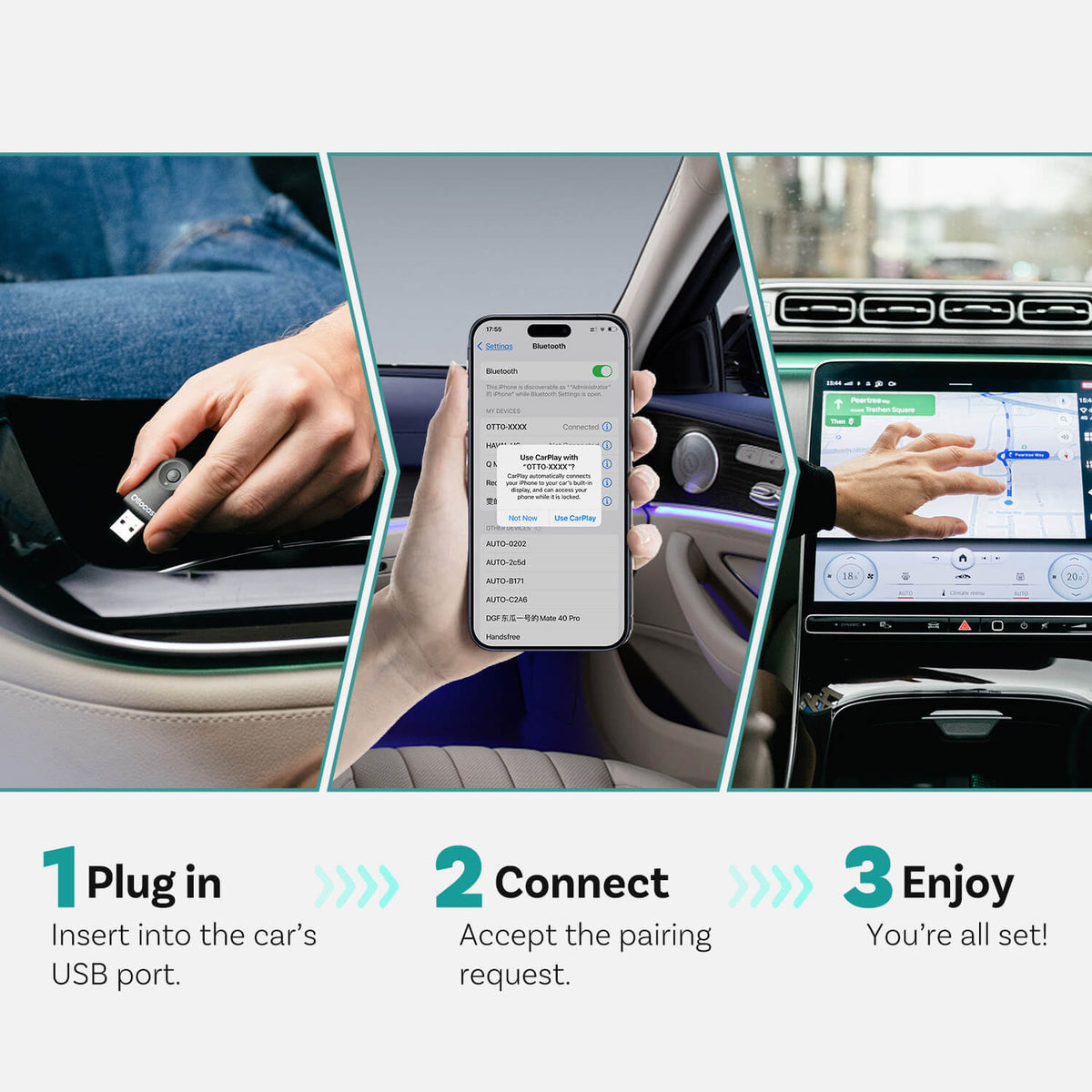 Mini Wireless CarPlay/Android Auto Adapter