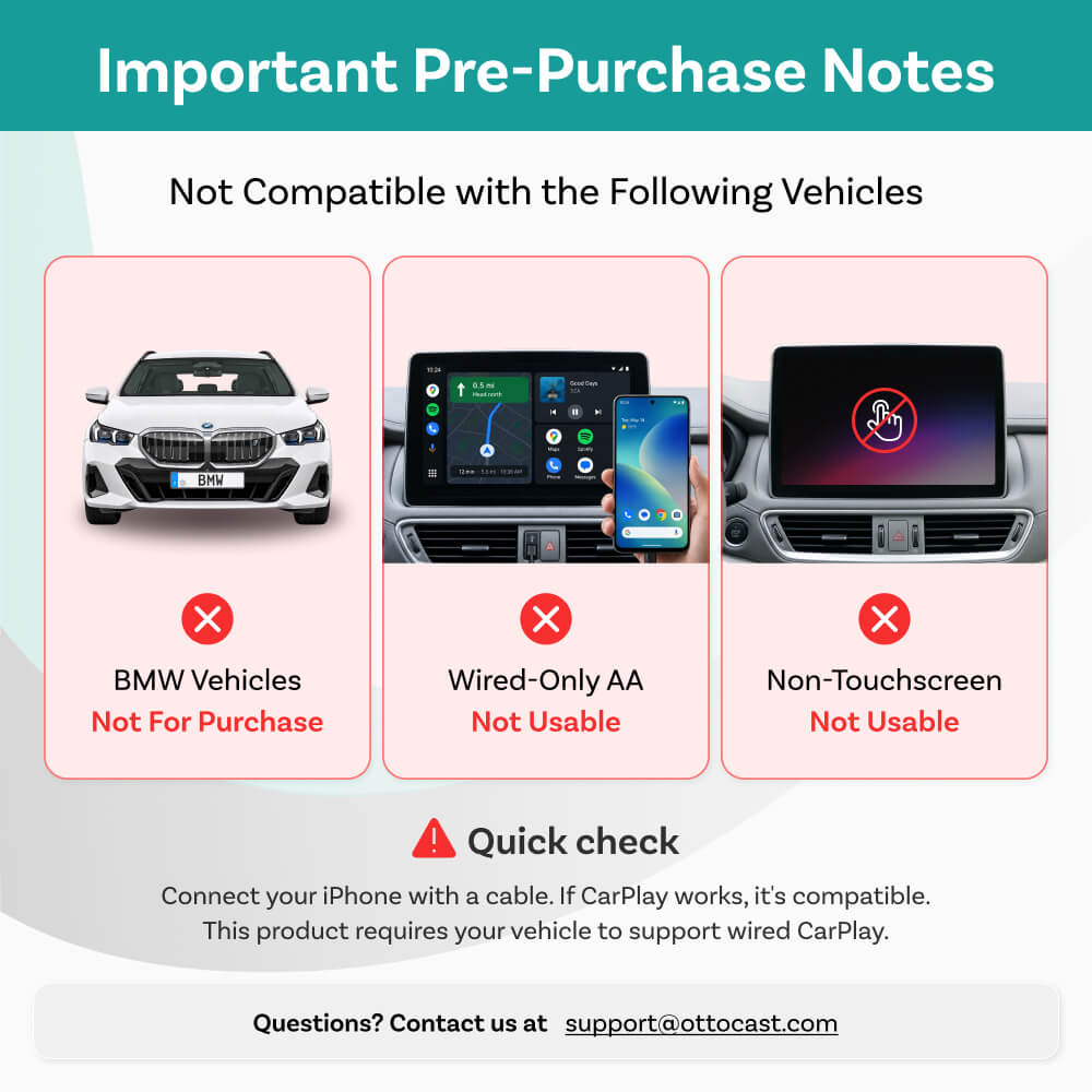 OttoSafe Cam 2-i-1 dashcam & trådløs CarPlay adapter
