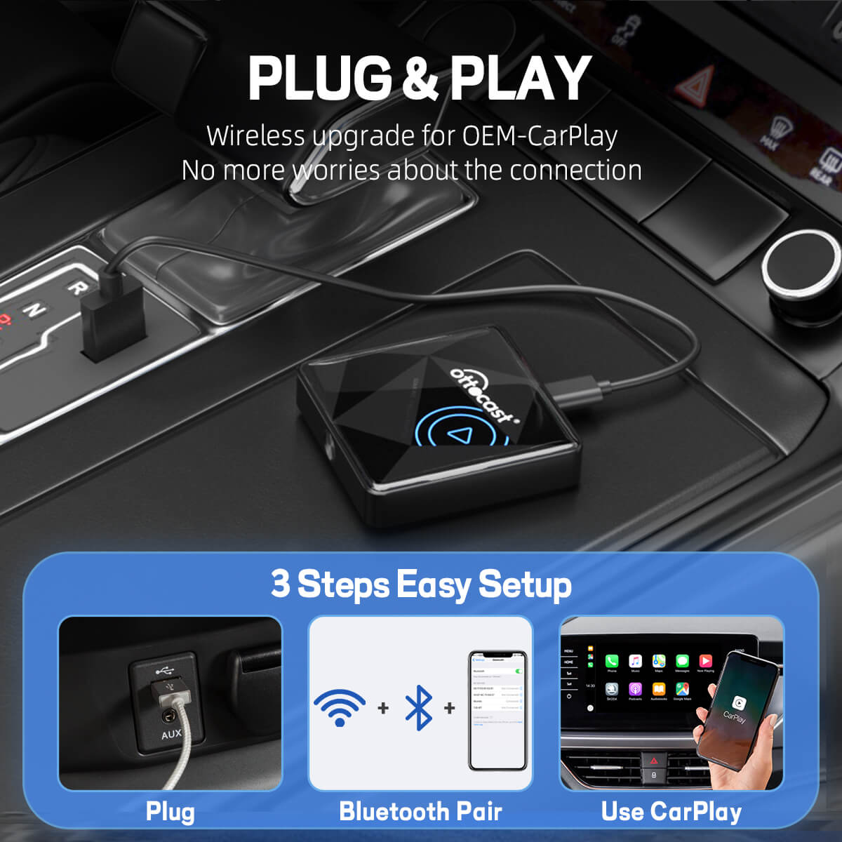 (Oferta especial de hoje 46% OFF) Adaptador Wireless CarPlay U2AIR Pro