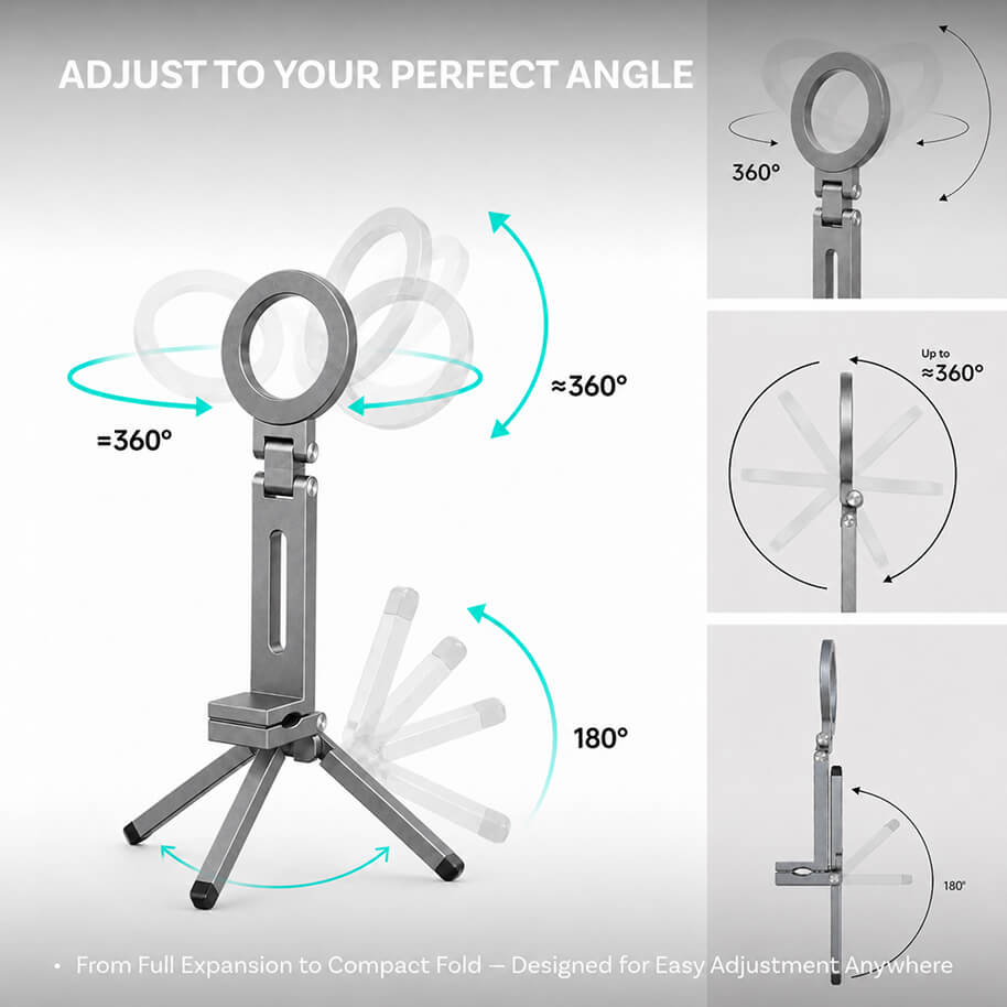 Soporte plegable con pinza magnética para teléfono MCM01