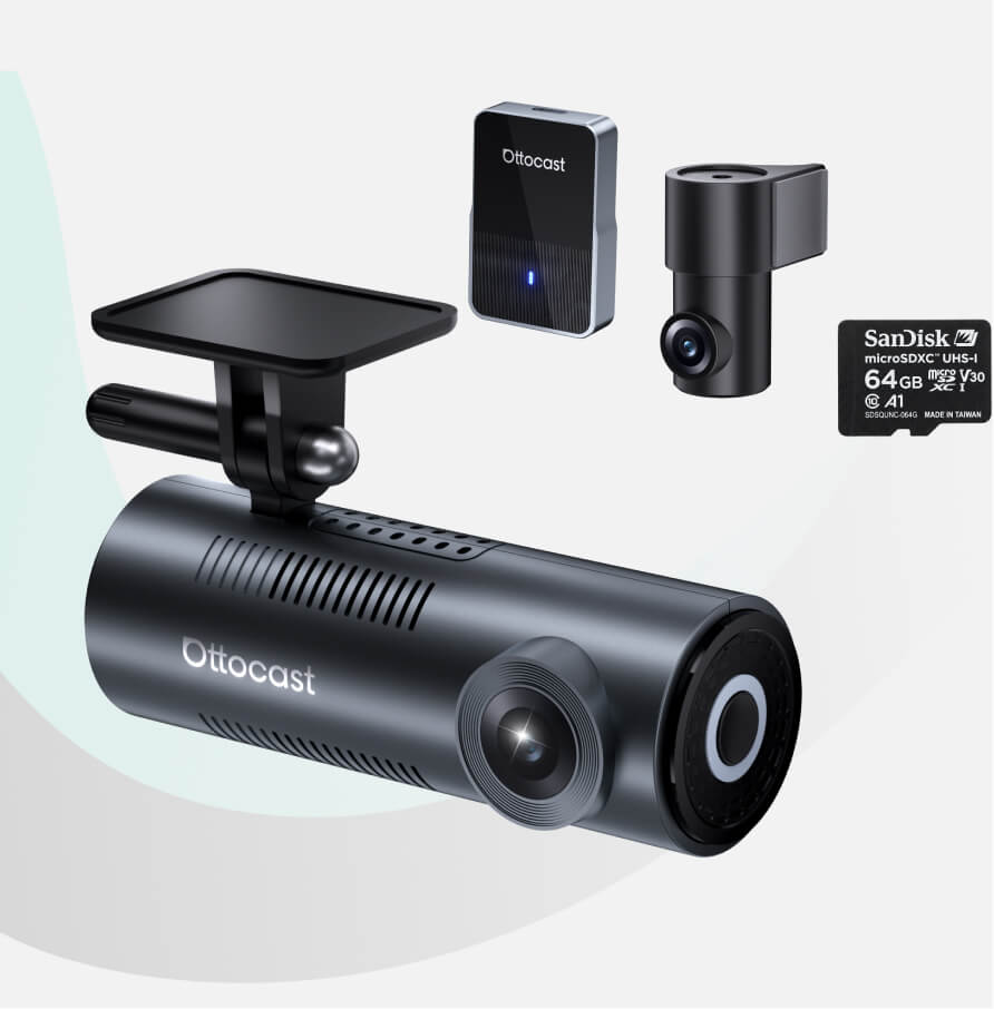 OttoSafe Cam cámara para coche 2 en 1 y adaptador inalámbrico CarPlay