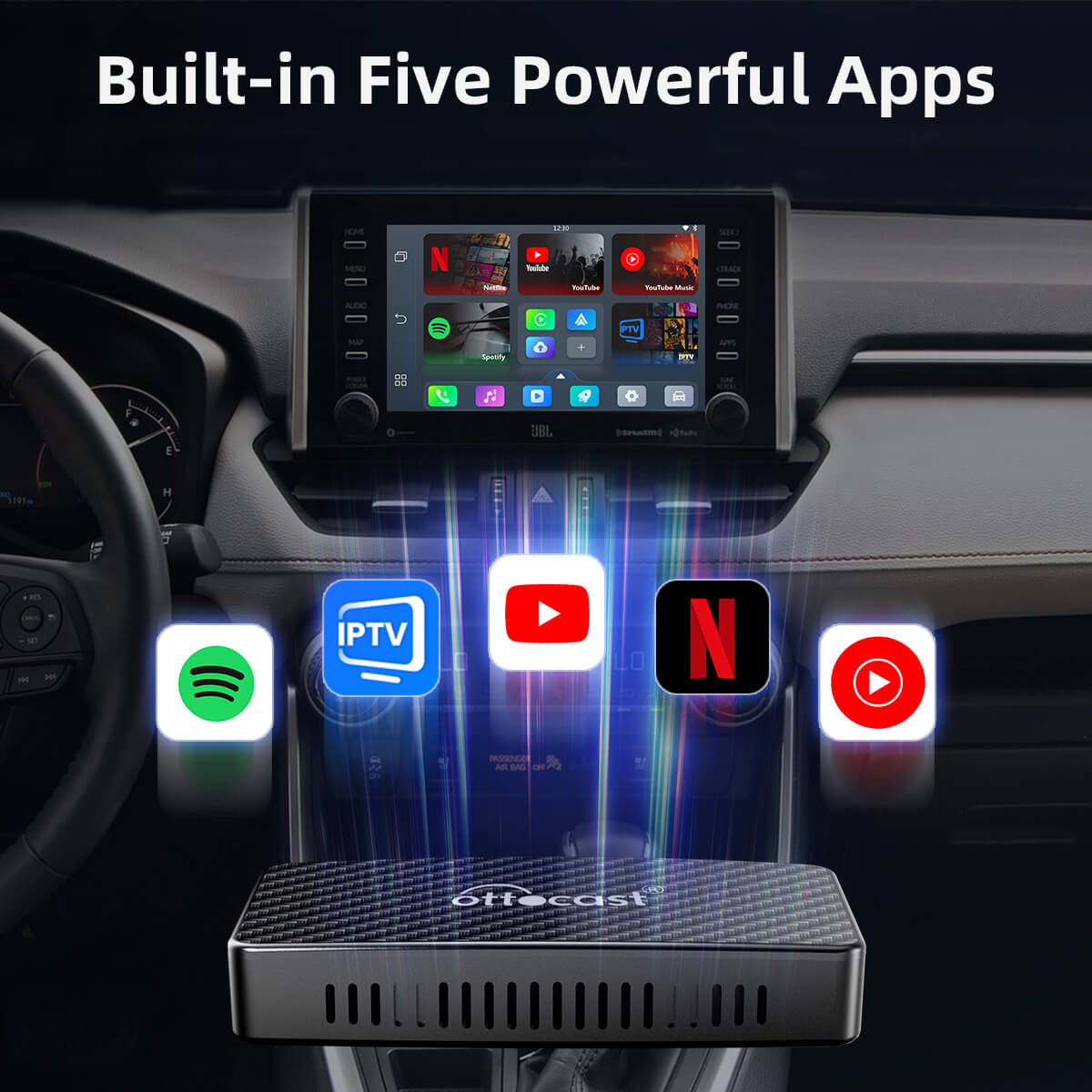 (Dzisiejsza specjalna oferta 40% TANIEJ) Play2Video Pro Bezprzewodowy adapter CarPlay/Android Auto z YouTube i Netflix