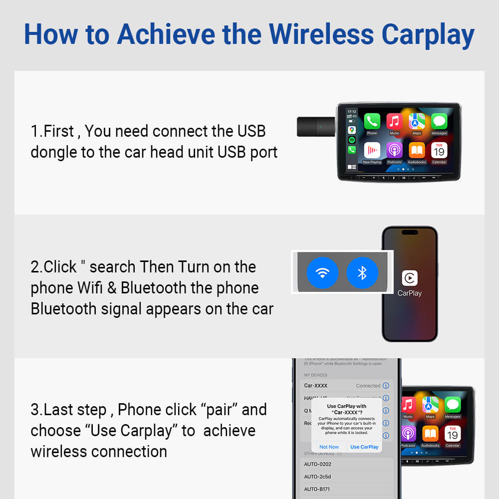 OTTOCAST Mini Ασύρματος Προσαρμογέας CarPlay/Android Auto