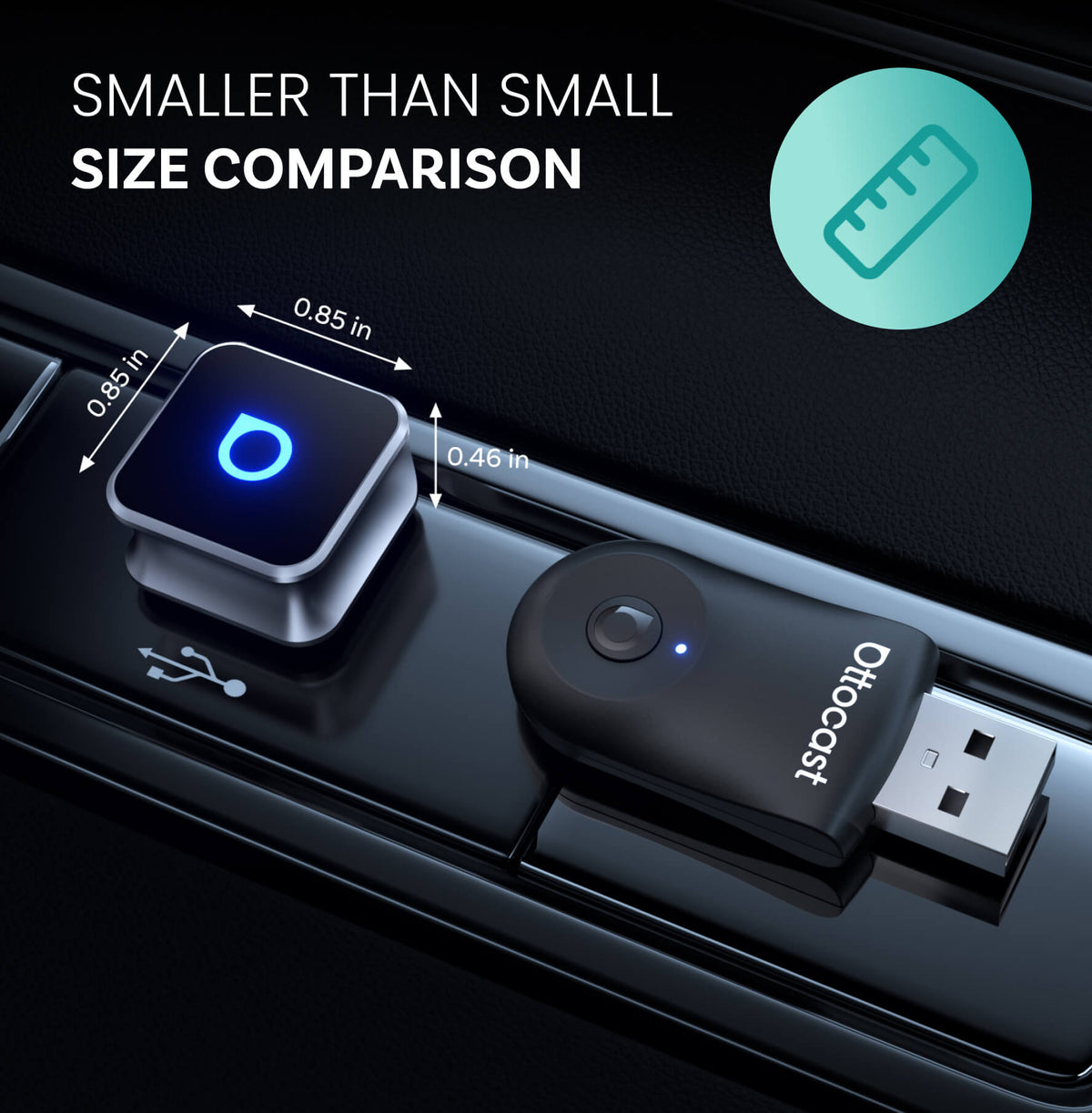 Ottocast Mini Cube 3.0 bezprzewodowy adapter CarPlay/Android Auto