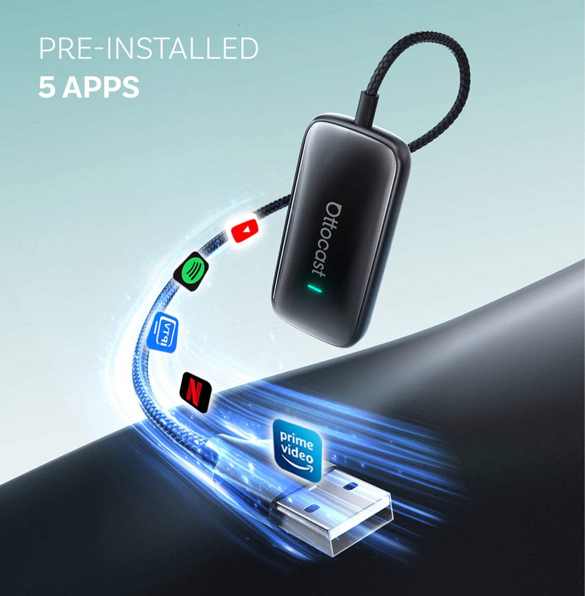 (Brug kode for 20% rabat: L15) Play2Video Ultra trådløs CarPlay/Android Auto alt-i-1 adapter