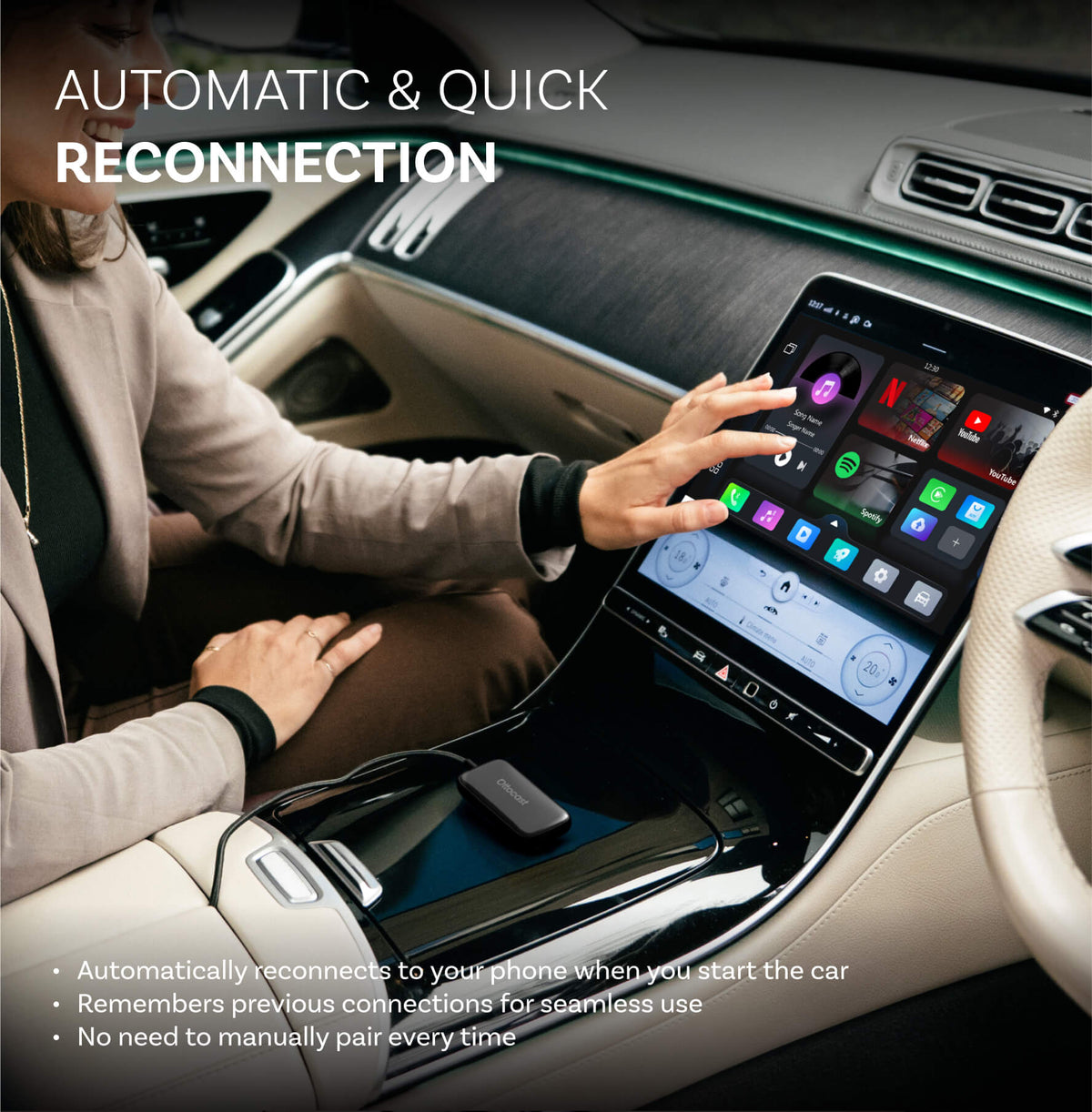 Play2Video Ultra trådløs CarPlay/Android Auto alt-i-1 adapter